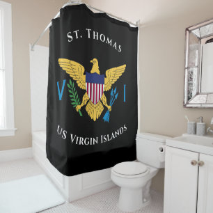 Rideaux De Douche Drapeau des îles Vierges américaines St. Thomas US