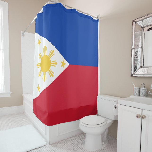 Rideaux De Douche drapeau des Philippines (En situation)