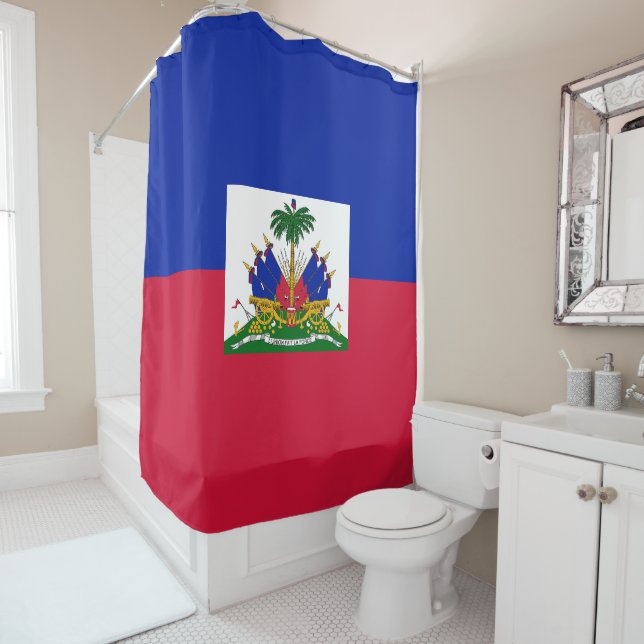 Rideaux De Douche Drapeau d'Haïti (En situation)