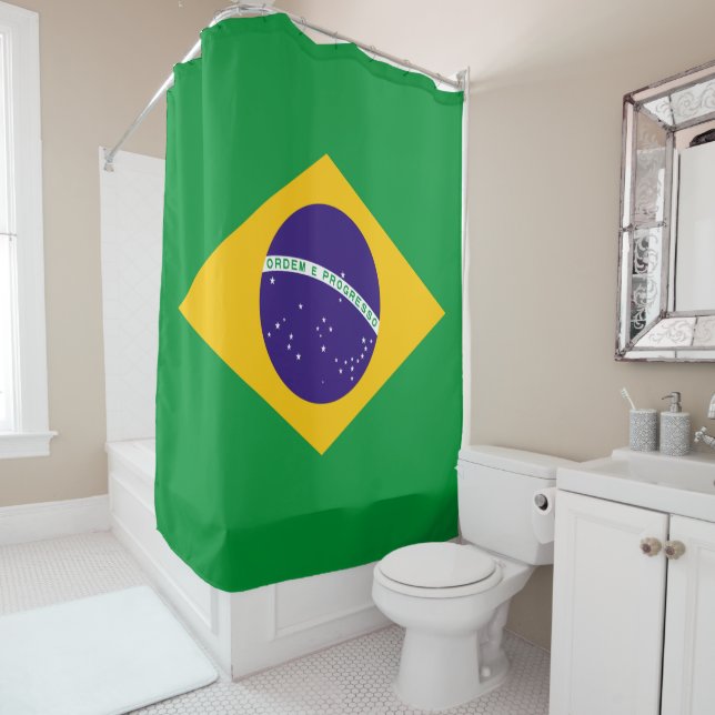Rideaux De Douche Drapeau du Brésil (En situation)