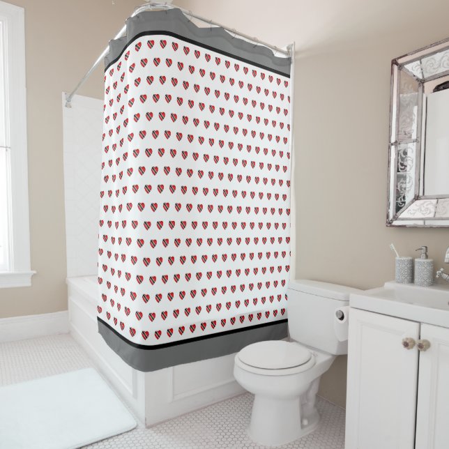 Rideaux De Douche Drapeau du cœur de T&T (En situation)