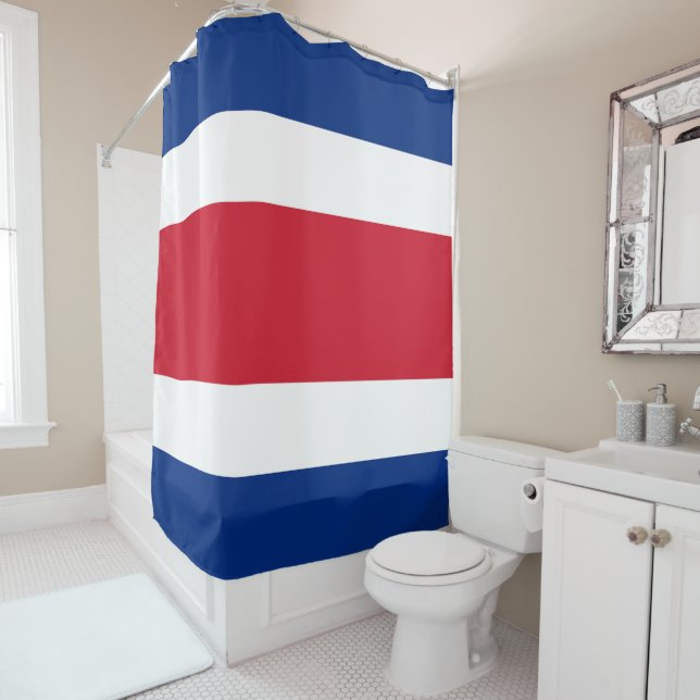 Rideaux De Douche Drapeau du Costa Rica (En situation)