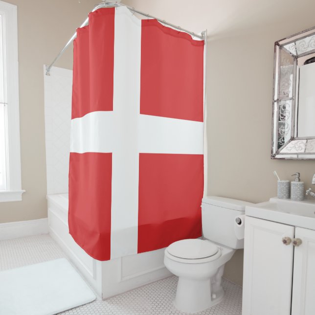 Rideaux De Douche Drapeau du Danemark (En situation)