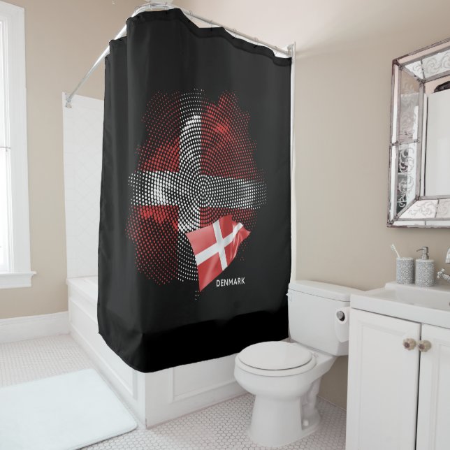 Rideaux De Douche Drapeau du Danemark (En situation)