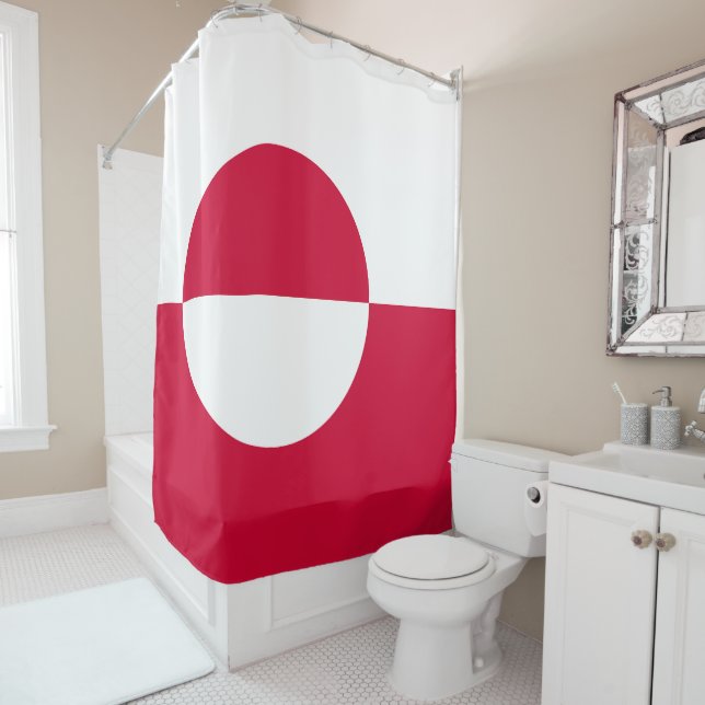 Rideaux De Douche Drapeau du Groenland (En situation)
