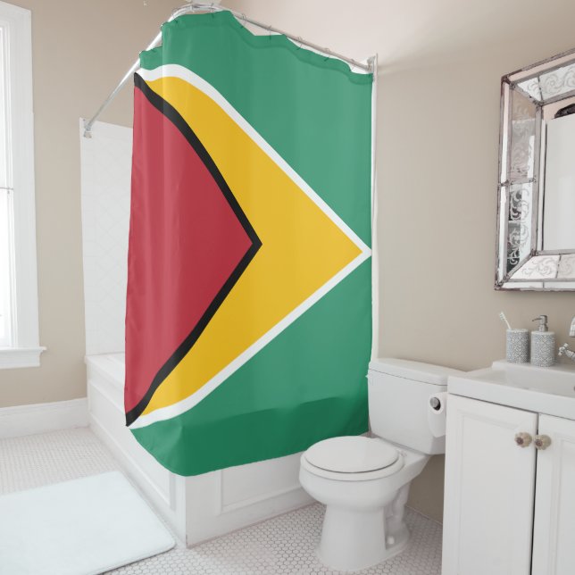 Rideaux De Douche Drapeau du Guyana (En situation)