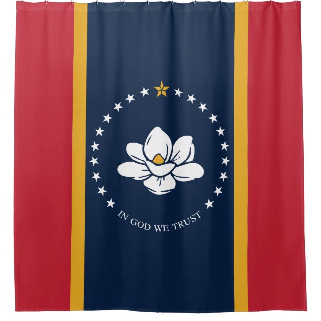 Rideaux De Douche Drapeau du Mississippi - Nouveau Drapeau de Magnol (Devant)