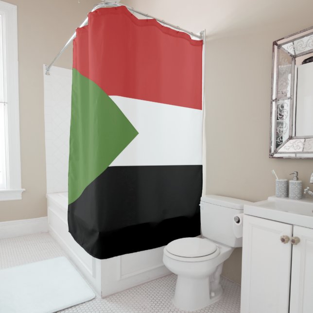 Rideaux De Douche drapeau du Soudan (En situation)