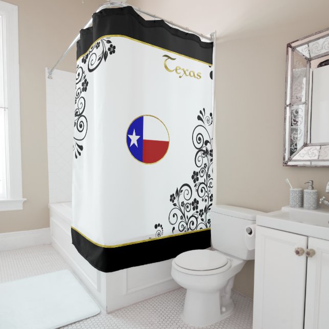 Rideaux De Douche Drapeau du Texas (En situation)