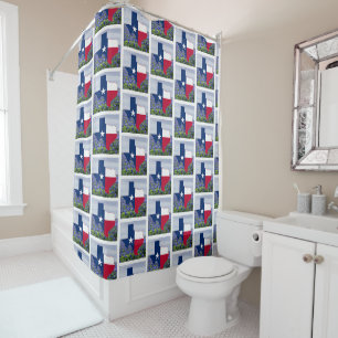 Rideaux De Douche Drapeau du Texas de forme du Texas avec les