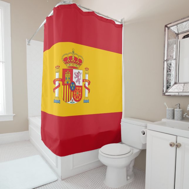 Rideaux De Douche Drapeau espagnol (En situation)