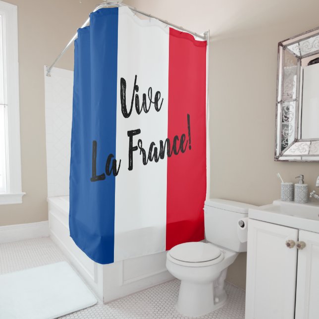 Rideaux De Douche Drapeau français Vive La France coutume (En situation)
