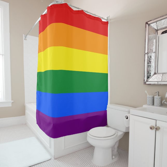 Rideaux De Douche Drapeau Gay pride arc-en-ciel LGBT (En situation)