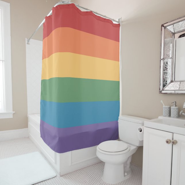 Rideaux De Douche Drapeau gay pride en cuir (En situation)