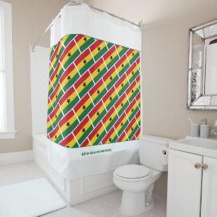 Rideaux De Douche DRAPEAU GHANA Écriture Customisée Style Ghanéen