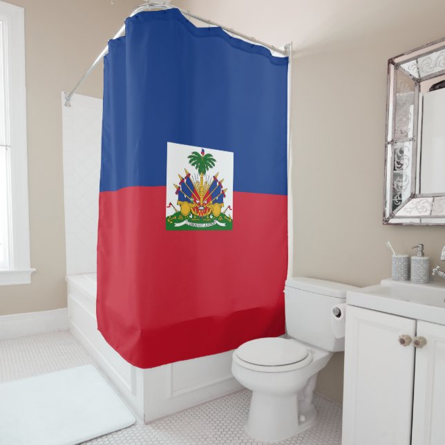 Rideaux De Douche Drapeau Haïti (En situation)