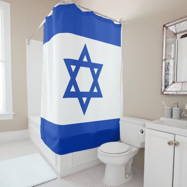 Rideaux De Douche Drapeau Israël (En situation)