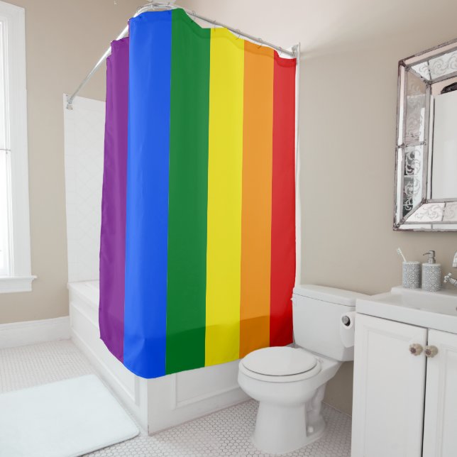 Rideaux De Douche Drapeau Lgbt Gay pride Arc en ciel (En situation)