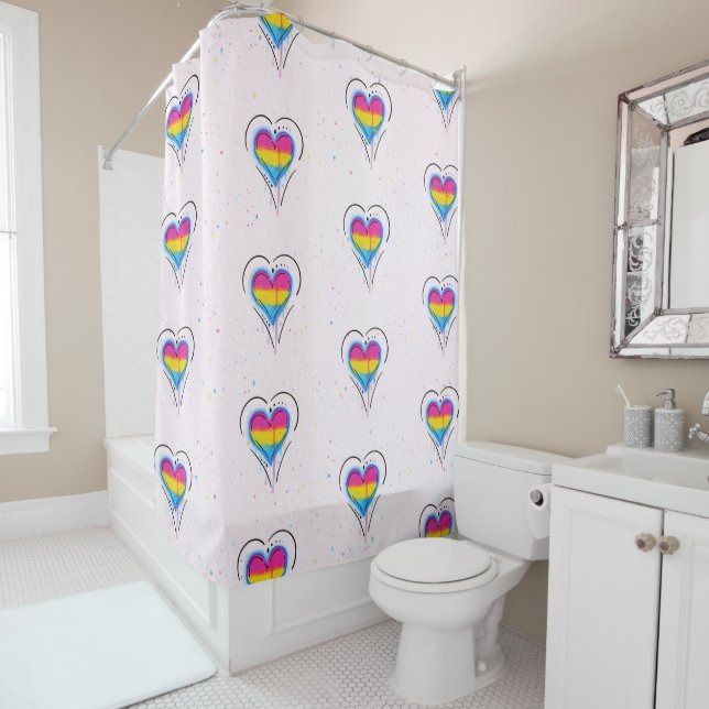 Rideaux De Douche Drapeau LGBTQ Pansexual Omnisexual Bisexual Pride (En situation)