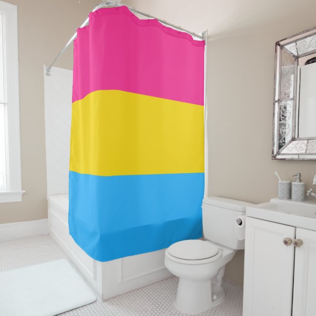 Rideaux De Douche Drapeau Pansexuel (En situation)