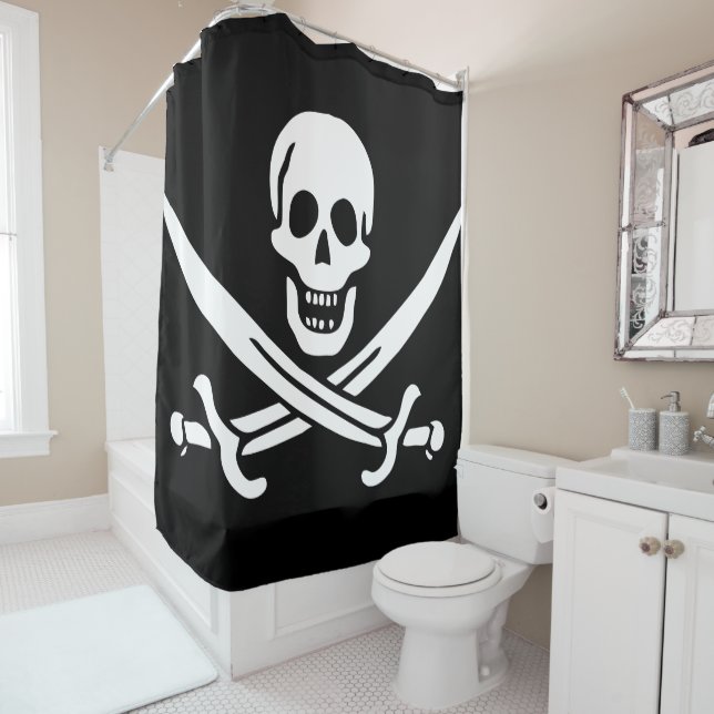 Rideaux De Douche Drapeau pirate (En situation)