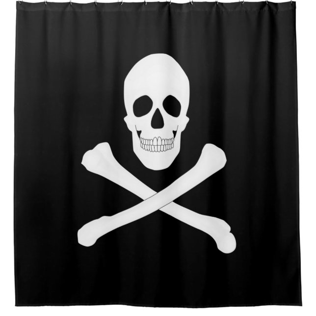 Rideaux De Douche Drapeau Pirate (Jolly roger) (Devant)