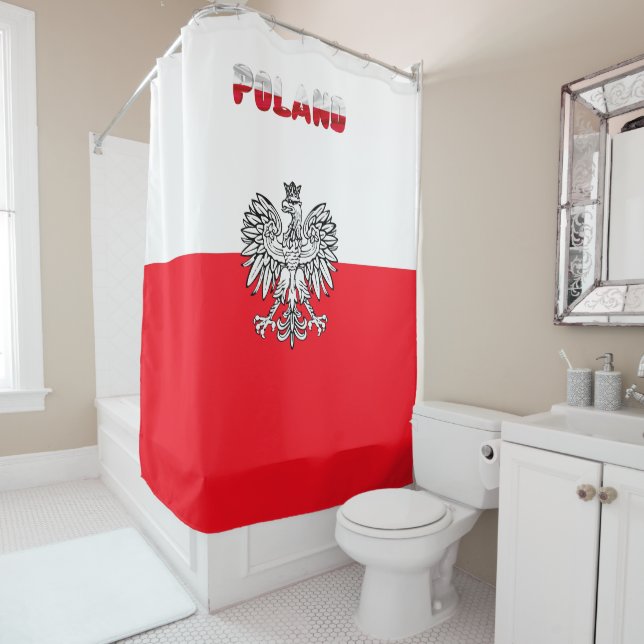Rideaux De Douche Drapeau polonais (En situation)