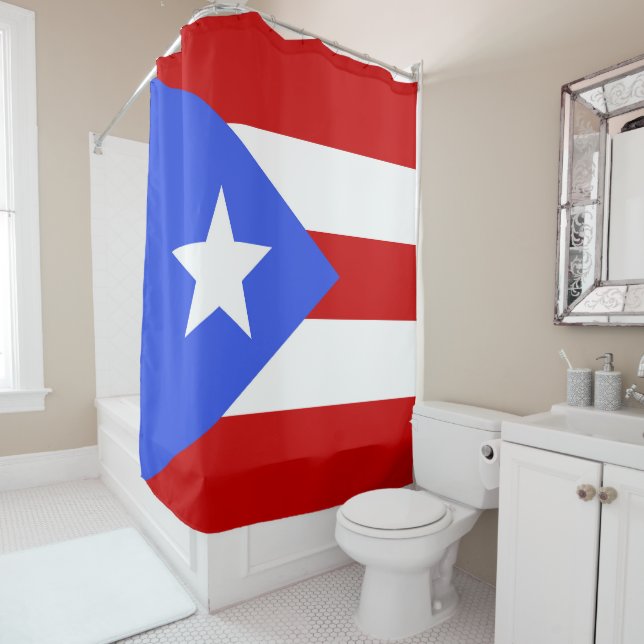 Rideaux De Douche Drapeau Porto Rico (En situation)