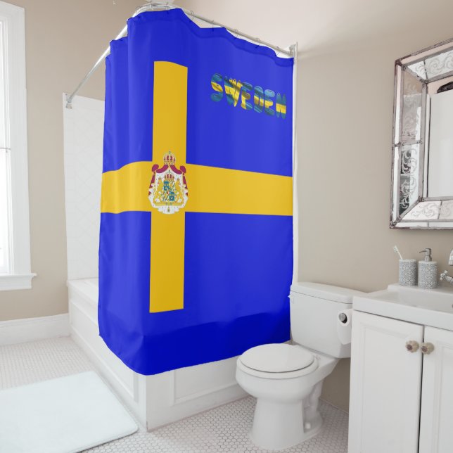 Rideaux De Douche Drapeau suédois (En situation)
