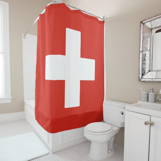 Rideaux De Douche Drapeau suisse (En situation)