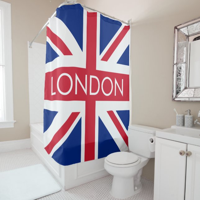 Rideaux De Douche Drapeau Union Jack du Royaume-Uni (En situation)