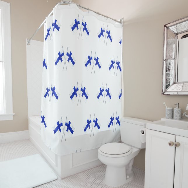 Rideaux De Douche Drapeaux de Finlande (En situation)