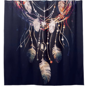 Rideaux De Douche Dreamcatcher, branches, style boho, art numérique.