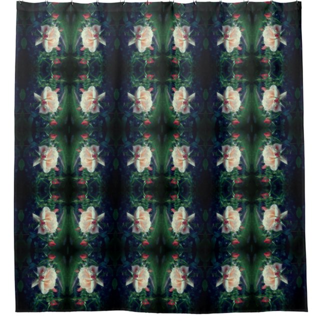 Rideaux De Douche Dreamy Peach Rose Et Buds Abstrait (Devant)