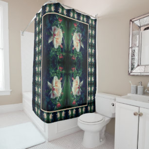 Rideaux De Douche Dreamy Peach Rose Et Buds Abstrait