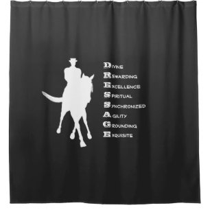 Rideaux De Douche Dressage Est Cheval Silhouette Dark