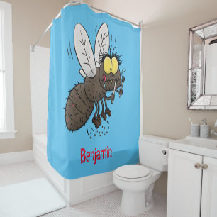 Rideaux De Douche Drôle dessin animé d'insecte de la mouche à cheval
