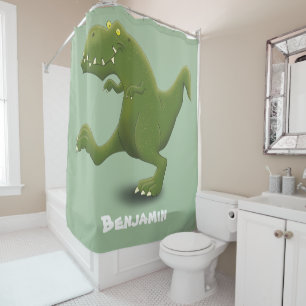 Rideaux De Douche Drôle T rex dinosaure dessin animé humour