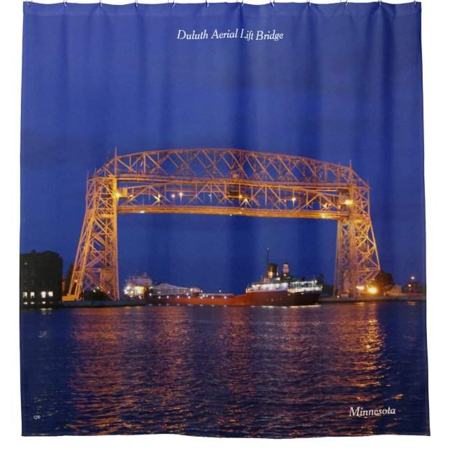 Rideaux De Douche Duluth Aerial Lift Bridge & John G. Munson (Devant)