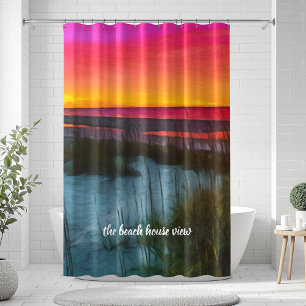 Rideaux De Douche Dune de sable rose Sunset Beach