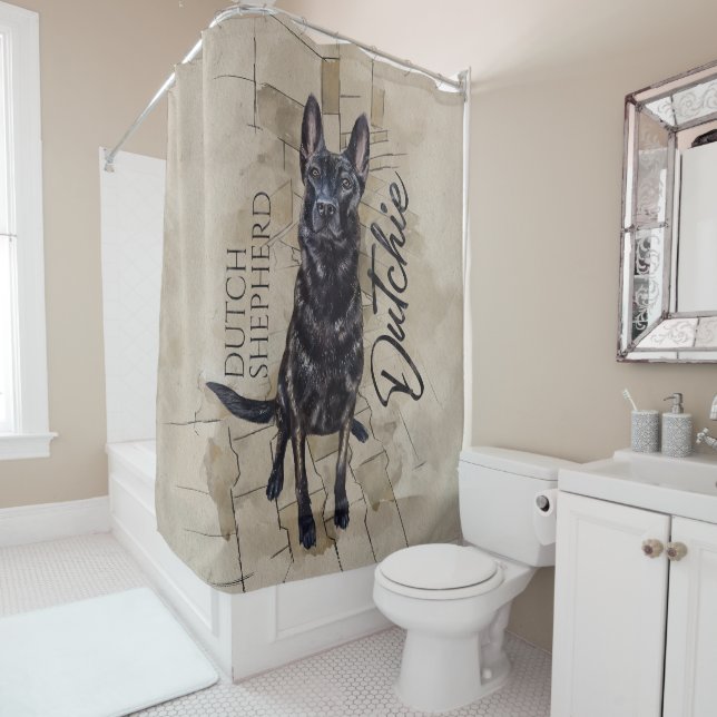 Rideaux De Douche Dutch Shepherd - Illustration utchie (En situation)