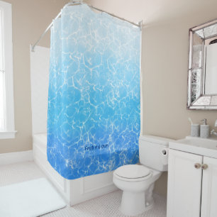 Rideaux De Douche Eau bleue claire, fraîche et propre