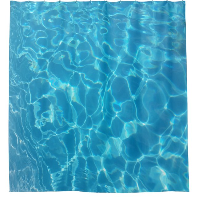 Rideaux De Douche Eau de piscine bleu ciel cristallin (Devant)
