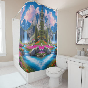 Rideaux De Douche "Eaux enchantées - Imaginaire Turquoise