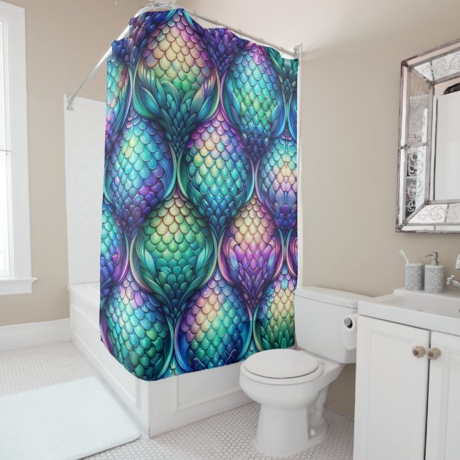 Rideaux De Douche Échelles aquatiques colorées/irisées (En situation)