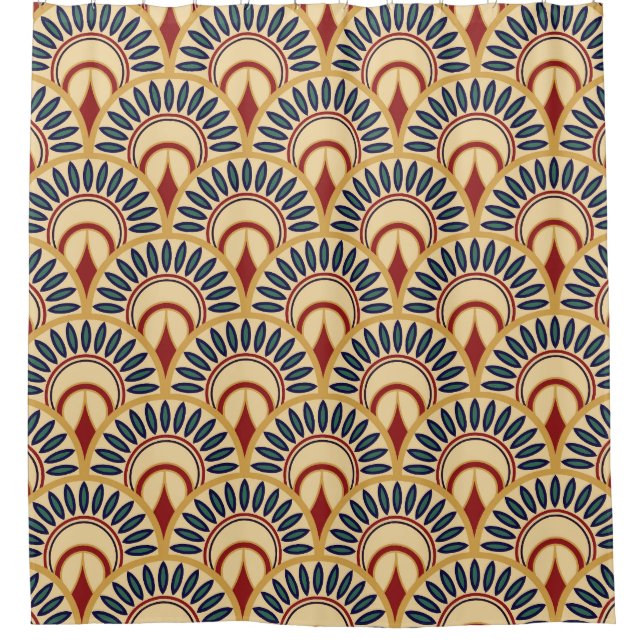 Rideaux De Douche Echelles De Poisson Égyptiennes : Motif Sans Fil. (Devant)
