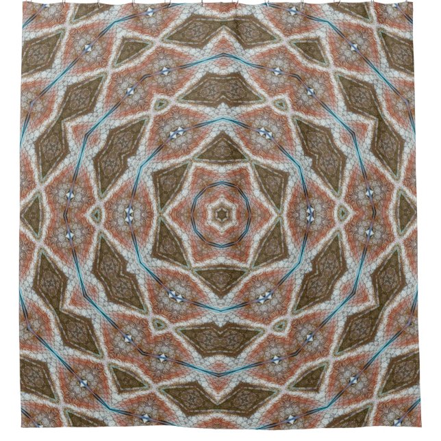 Rideaux De Douche Échelles symétriques : motif de tissu circulaire. (Devant)