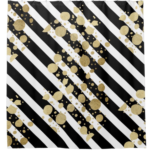 Rideaux De Douche Éclaboussure de peinture d'or de Faux sur les (Devant)