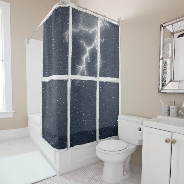 Rideaux De Douche Éclair dans la fenêtre (En situation)