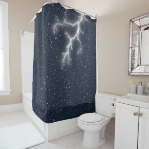 Rideaux De Douche Éclair et gouttes de pluie